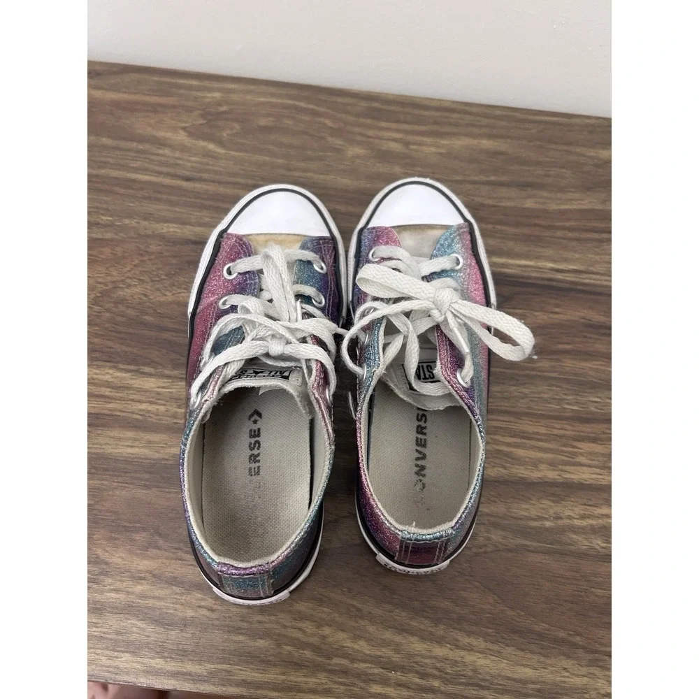 Converse‎ Youth 1 Chuck Taylor All Star Low Rainbow Glitter Shoes Sneakers